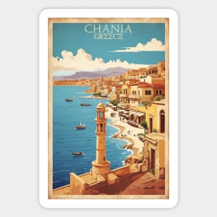 Chania Greece Vintage Tourism Travel Magnet